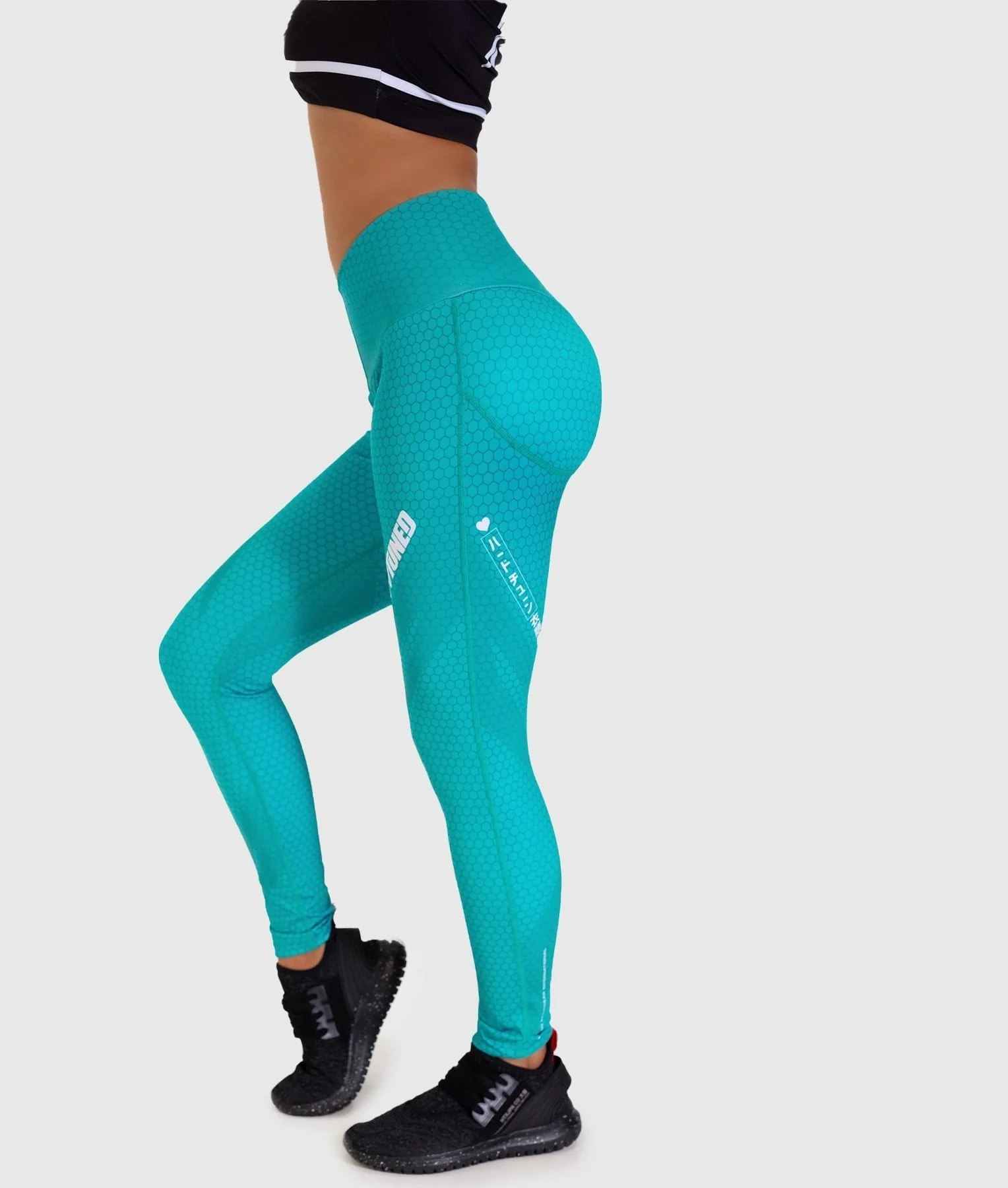 Hex Contour Leggings - Teal - Image 4