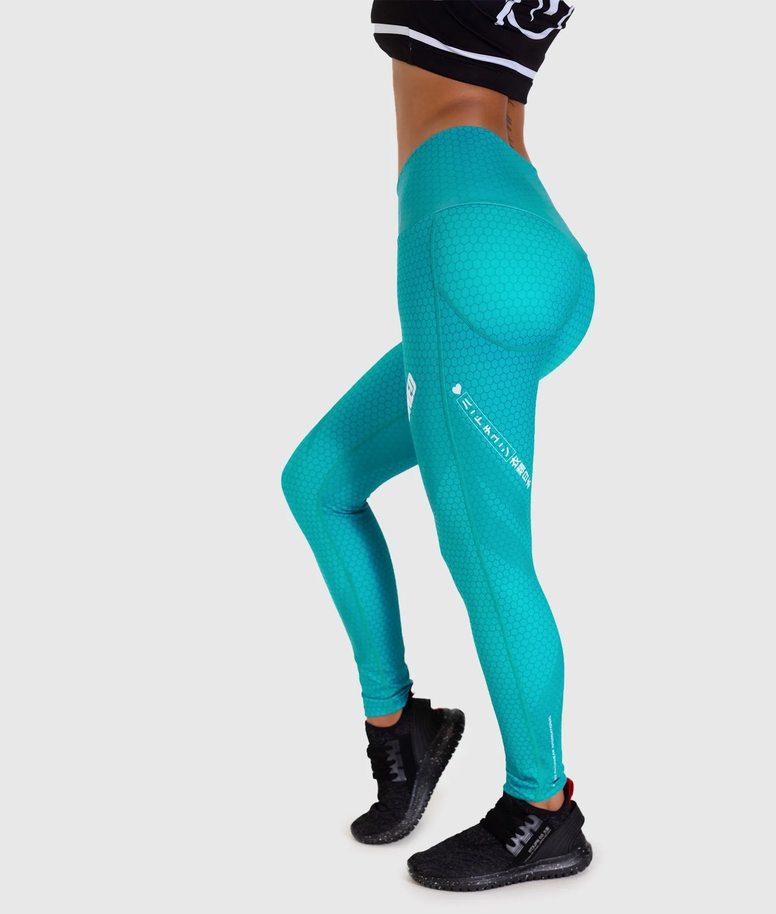 Hex Contour Leggings - Teal - Image 5