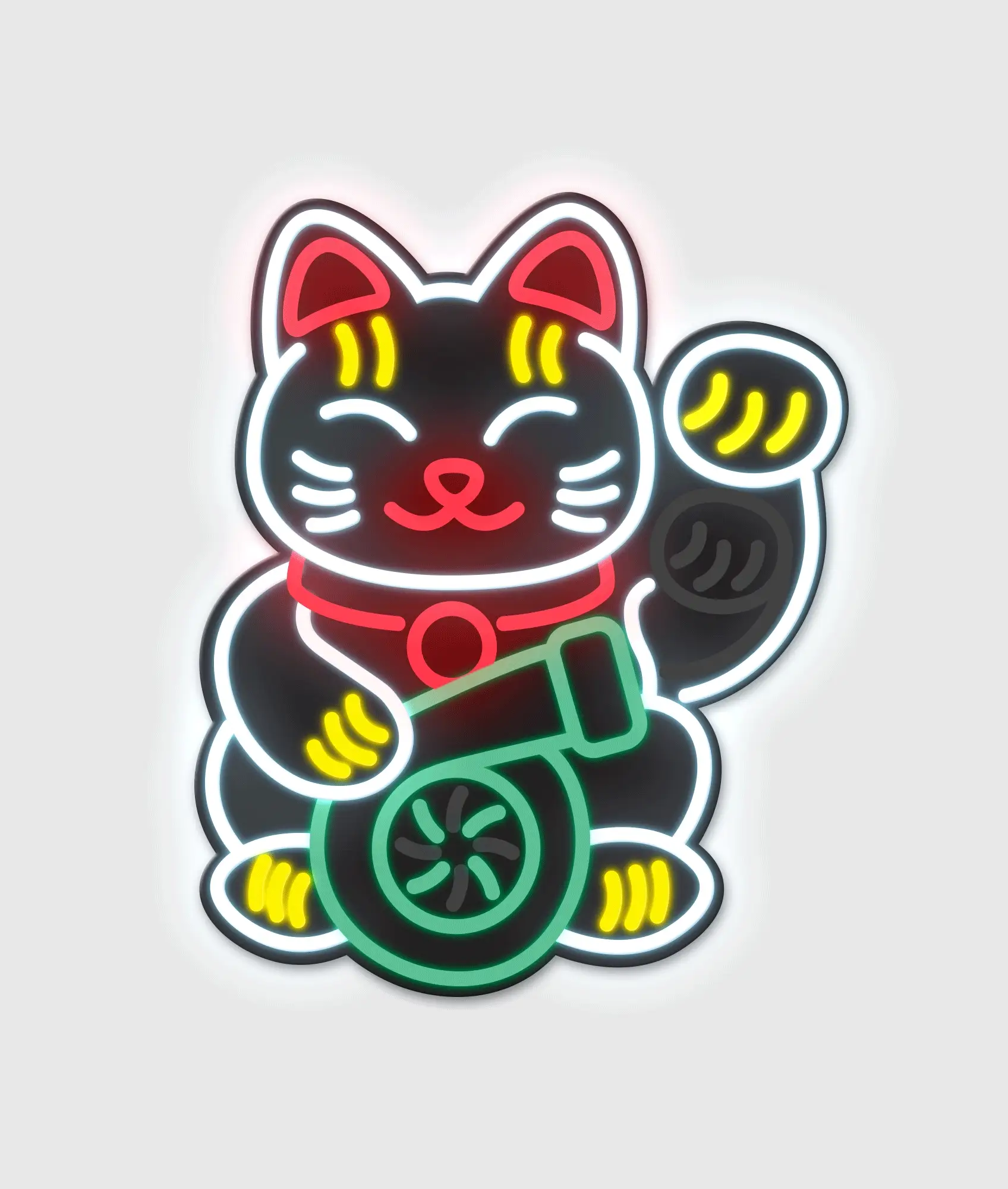 Lucky Cat USB Electric Sticker - Image 5