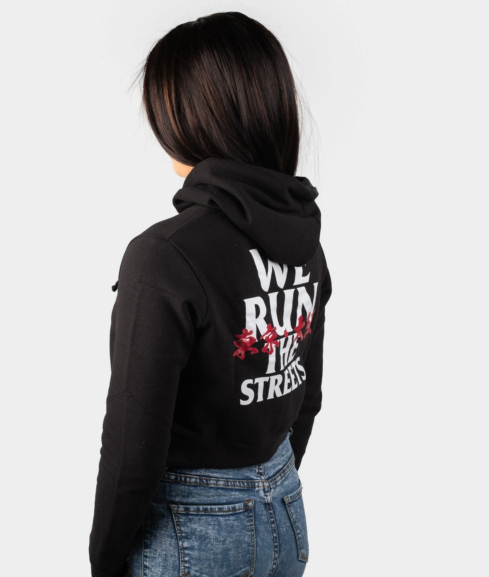 We Run The Streets Womens Cropped Hoodie - Image 4